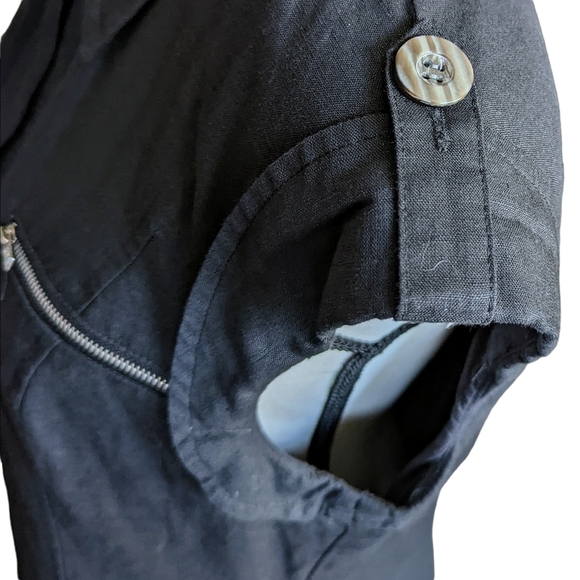 Spense Button Up Sleeveless Black Dress Size 8 - Picture 4 of 11